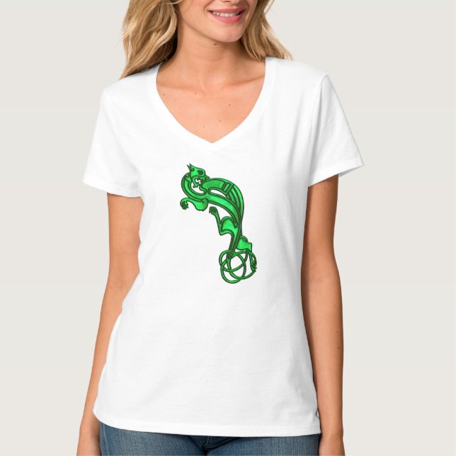 Green Metallic Celtic Dog Tshirt (Front)