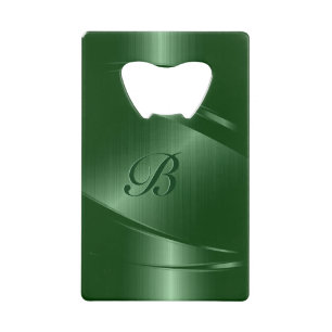 Green Metallic Geometric Design Monogram