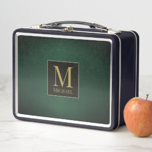 Green Metallic Metal Lunch Box