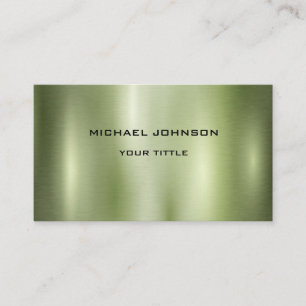 Green metallic polished glossy colour business car card