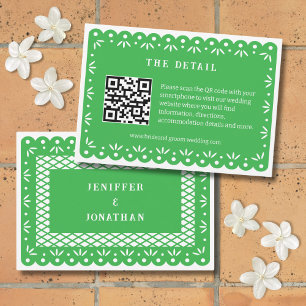 GREEN MEXICAN PAPEL PICADO ENCLOUSURE CARD