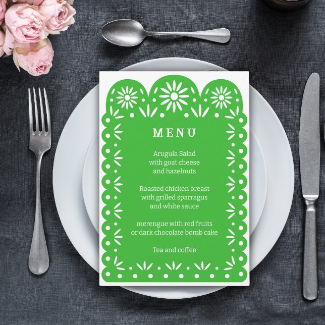 GREEN MEXICAN PAPEL PICADO menu (Creator Uploaded)