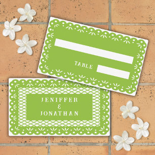 GREEN MEXICAN PAPEL PICADO place card