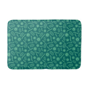 Green Microbes Pattern Bath Mat