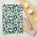 Green Mid Century Atomic Pattern Kitchen Tea Towel<br><div class="desc">Mid-century modern and atomic era inspired towels designed similar to the 1950's era. Many people own mid-century homes and will buy products that represent the time period. It's the perfect finishing touch for your Mid Century home. Make washing dishes totally Atomic. Add your custom wording to this design by using...</div>