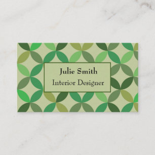 Green Mid century modern geometric  custom  Busine Business Card