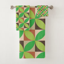 Green Mid Century Modern Geometric pattern