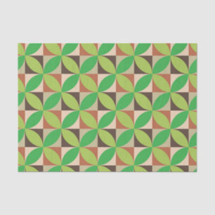  Green mid century modern  geometric pattern   Tissue Paper