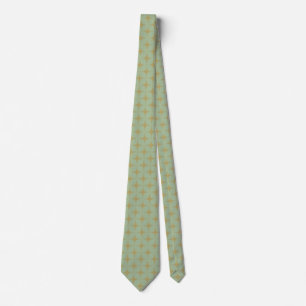 Green Mid Century Modern Geometric Vintage Men's  Tie