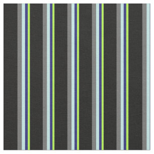 Green, Midnight Blue, Turquoise, Dim Grey & Black Fabric