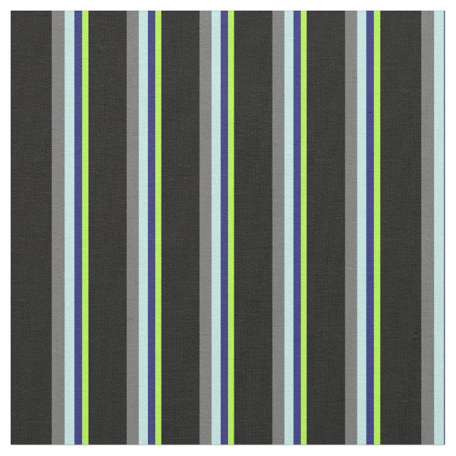 Green, Midnight Blue, Turquoise, Dim Grey & Black Fabric (Close Up)