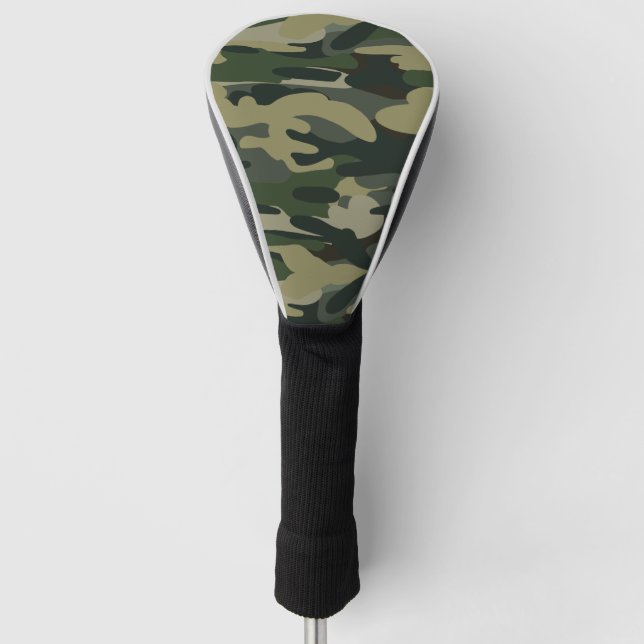 Green Military Camouflage Pattern Golf Head Cover (Front)