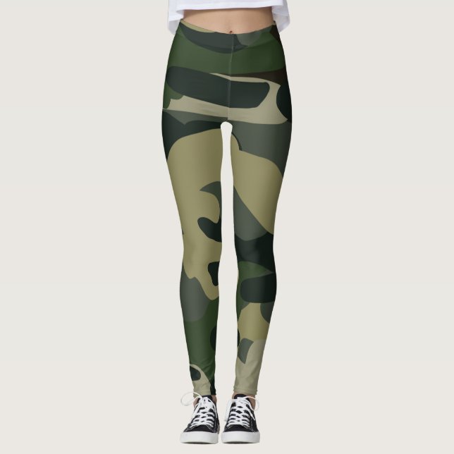 Green Military Style Leggings (Front)