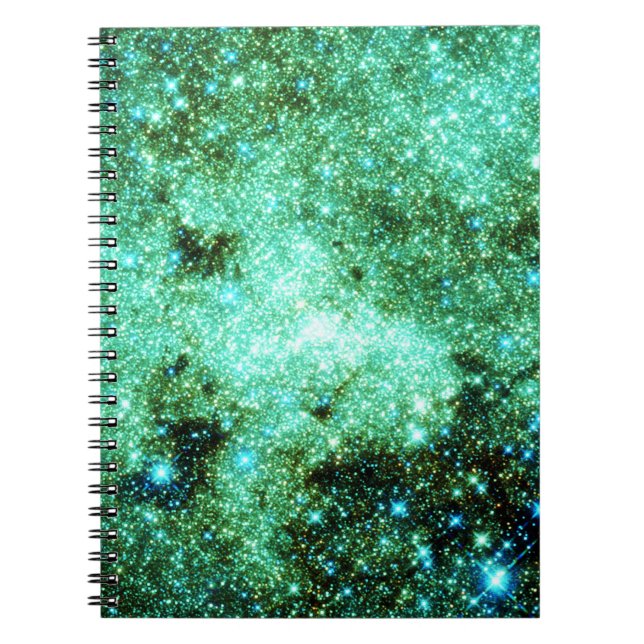 Green Milky Way Galaxy Spiral Notebook (Front)