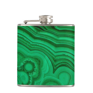 Green Mineral Malachite Hip Flask