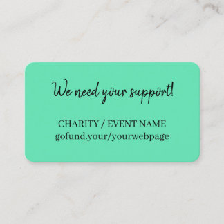 Green Minimal Charity Donation Appeal Card