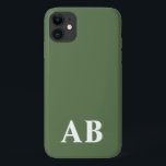 Green Minimal Modern Initial Monogram Case-Mate iPhone Case<br><div class="desc">This stylish phone case design features a simple modern design in green & white. Make one of a kind phone case with custom initial and name. It will be a cool, unique gift for someone special or yourself. If you want to change the fonts or position, click the "Customise further"...</div>