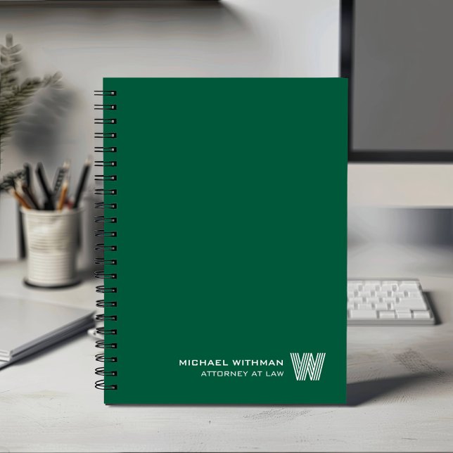 GREEN Minimal Monogram Initial CORPORATE BUSINESS Planner (Creator Uploaded)
