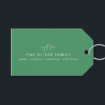 Green Minimal Personalised Gift From Family Name  Tags<br><div class="desc">Minimalist Personalised A Gift From Family Name Gift Tags in Green</div>