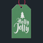 Green Minimal Script Holly Jolly To From Gift Tags<br><div class="desc">Simple and classy design of these holly jolly Christmas gift tags showcases a simple green-and-white colour palette.</div>