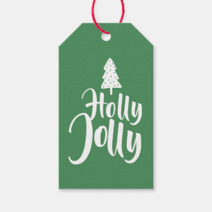 Green Minimal Script Holly Jolly To From Gift Tags