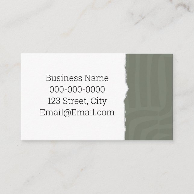 Green Minimalist Abstract Business Card (Front)