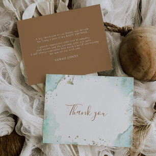 Green Minimalist Baby Shower  Thank You Card