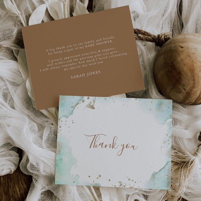 Green Minimalist Baby Shower  Thank You Card (Creator Uploaded)