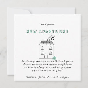 GREEN MINIMALIST Congrats On Your New Apartment Holiday Card
