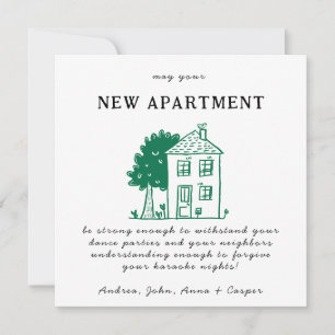 GREEN MINIMALIST  Congrats On Your New Apartment Holiday Card