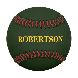 Green minimalist custom name baseball