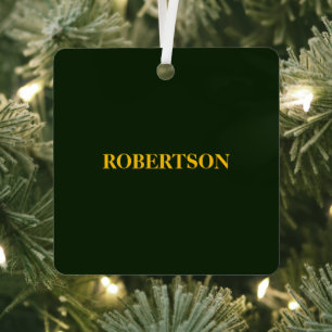 Green minimalist custom name  metal tree decoration