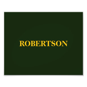 Green minimalist custom name photo print