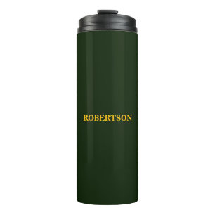 Green minimalist custom name  thermal tumbler
