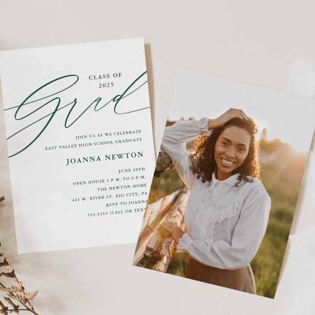 Green Minimalist Graduation Party Invitation (Creator Uploaded)