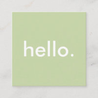 Green Minimalist Hello