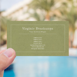 Green Minimalist Kraft Rustic Business Card