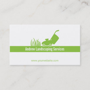 Green Minimalist Landscaping Services, Lawn Mower Business Card