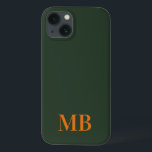 Green Minimalist Modern Initial Monogram iPhone 13 Case<br><div class="desc">Green Minimalist Modern Initial Monogram Phone Case. Create your own personalised iPhone Case with custom initial name.</div>
