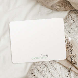 Green Minimalist personalised stationery Card