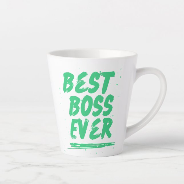 Green Minimalist Typographic Best Boss Mug  (Right)