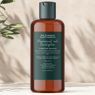 Green minimalist waterproof cosmetics bottle label