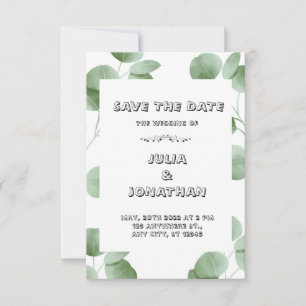 Green Minimalist Wedding Invitation