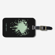 Green Mint Black Luggage Tag - Monogram