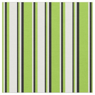 Green, Mint Cream, and Black Coloured Lines Fabric
