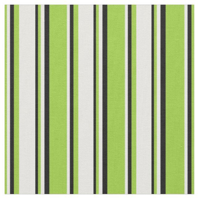 Green, Mint Cream, and Black Coloured Lines Fabric (Close Up)
