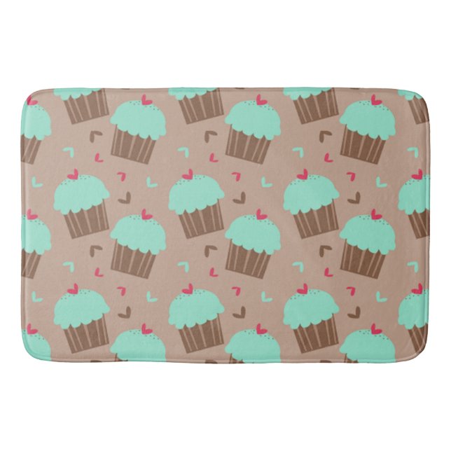 Green Mint Cupcake Bath Mat (Front)