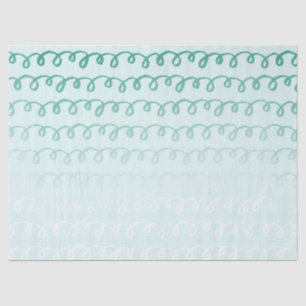 Green Mint Squiggle Ombre Tissue Paper