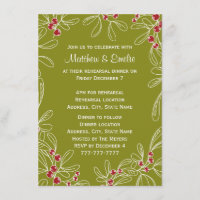 Green Mistletoe Holiday Rehearsal Dinner