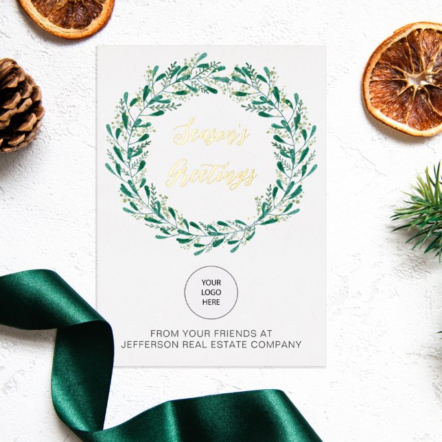 Green Mistletoe Wreath Company Logo Business  (Creator Uploaded)
